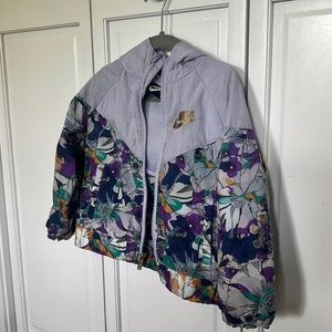 Nike toddler 3T rain coat purple with floral print